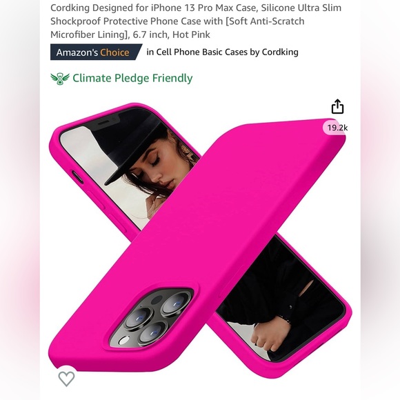 iPhone 13 Pro Max Case, Hot Pink + Popsocket, Neon - Picture 4 of 6